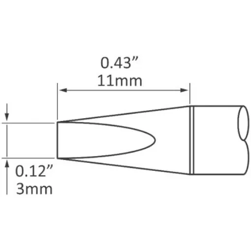 Metcal SxP 3 mm Chisel Soldering Iron Tip for use with MFR-H1-SC2 - SFP-CH30 product image