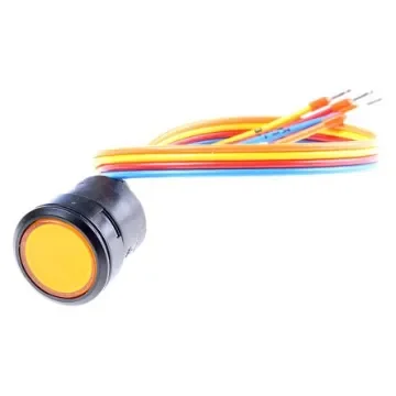 EAO Illuminated Push Button Switch, Momentary, Panel Mount, 22.5mm Cutout, SPST, Yellow LED, 24V dc, IP67 - K84-603.4709S product image