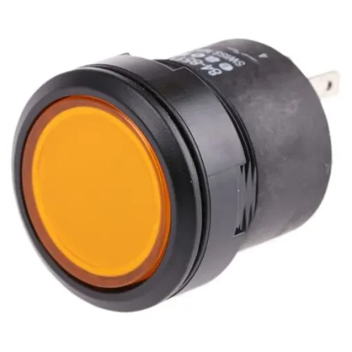 EAO 84 Series Illuminated Push Button Switch, Momentary, Panel Mount, 22.5mm Cutout, SPST, Yellow LED, 24V dc, IP67 - K84-603.4609 product image