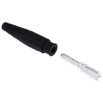 Staubli Black Male Test Plug, 6 mm Connector, Crimp Termination, 100A, 600V, Silver Plating - 15.0002-21 product image