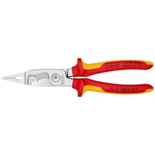 Knipex Combination Pliers, 200 mm Overall, Straight Tip, VDE/1000V - 13 86 200 product image