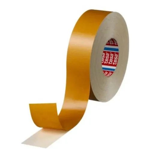 Tesa 4964 White Double Sided Cloth Tape, 390mm Thick, 7,6 N/cm, Cloth Backing, 50mm x 50m - 04964-00076-00 product image