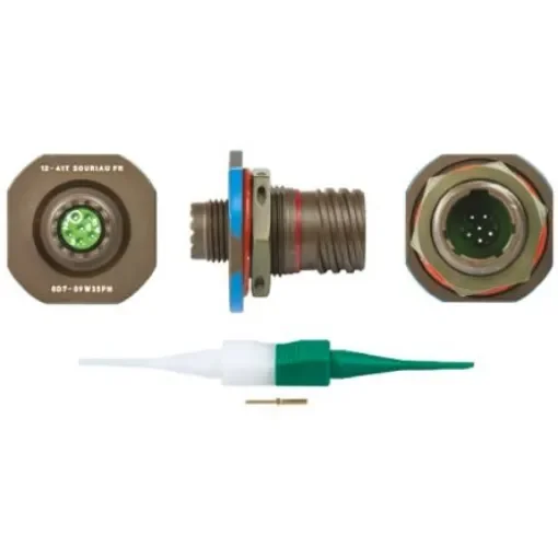Souriau Sunbank by Eaton, 8D, Copper Alloy 6 Way Panel Mount MIL Spec Circular Connector Receptacle, Pin Contacts,Shell - 8D709W35PN product image