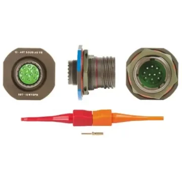 Souriau Sunbank by Eaton, 8D, Copper Alloy 10 Way Panel Mount MIL Spec Circular Connector Receptacle, Pin - 8D713W98PN product image
