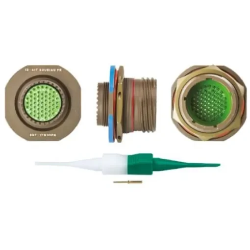 Souriau Sunbank by Eaton, 8D, Copper Alloy 55 Way Panel Mount MIL Spec Circular Connector Receptacle, Pin - 8D717W35PN product image