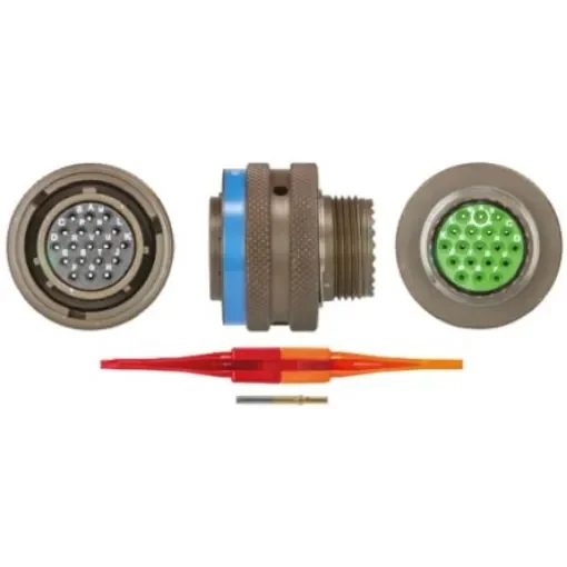 Souriau Sunbank by Eaton, 8LT, Copper Alloy 19 Way Cable Mount MIL Spec Circular Connector Plug, Socket Contacts,Shell - 8LT515B19SN product image