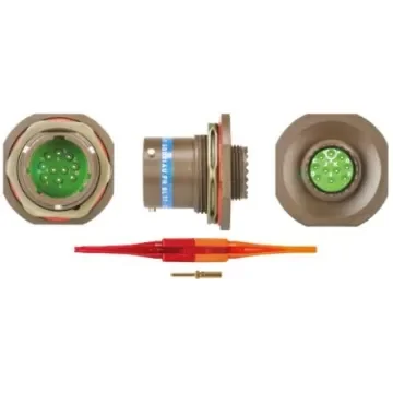 Souriau Sunbank by Eaton, 8LT, Copper Alloy 10 Way Panel Mount MIL Spec Circular Connector Receptacle, Pin - 8LT713B98PN product image