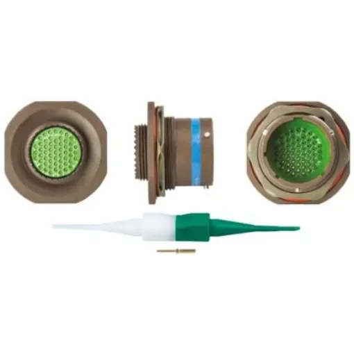 Souriau Sunbank by Eaton, 8LT, Copper Alloy 55 Way Panel Mount MIL Spec Circular Connector Receptacle, Pin - 8LT717B35PN product image