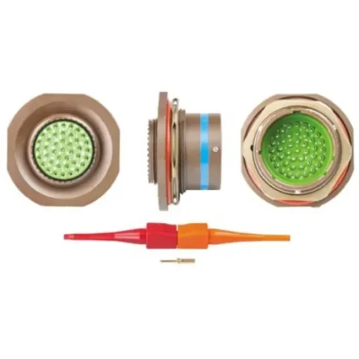 Souriau Sunbank by Eaton, 8LT, Copper Alloy 41 Way Panel Mount MIL Spec Circular Connector Receptacle, Pin - 8LT721B41PN product image