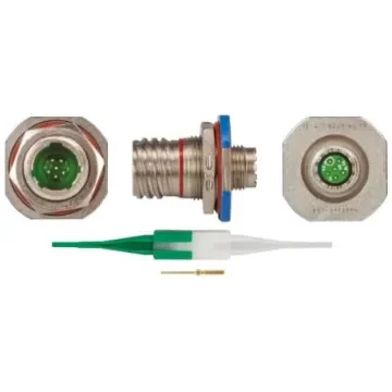 Souriau Sunbank by Eaton, 8D, Copper Alloy 6 Way Panel Mount MIL Spec Circular Connector Receptacle, Pin Contacts,Shell - 8D709F35PN product image