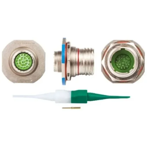 Souriau Sunbank by Eaton, 8D, Copper Alloy 22 Way Panel Mount MIL Spec Circular Connector Receptacle, Pin - 8D713F35PN product image