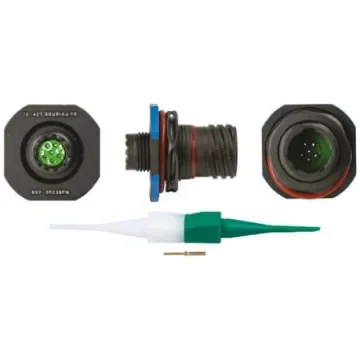 Souriau Sunbank by Eaton, 8D, Copper Alloy 6 Way Panel Mount MIL Spec Circular Connector Receptacle, Pin Contacts,Shell - 8D709Z35PN product image