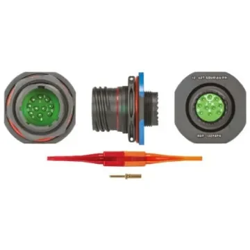 Souriau Sunbank by Eaton, 8D, Copper Alloy 10 Way Panel Mount MIL Spec Circular Connector Receptacle, Pin - 8D713Z98PN product image