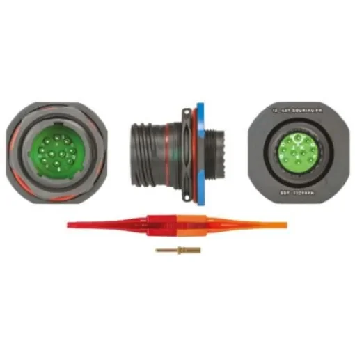 Souriau Sunbank by Eaton, 8D, Copper Alloy 10 Way Panel Mount MIL Spec Circular Connector Receptacle, Pin - 8D713Z98PN product image