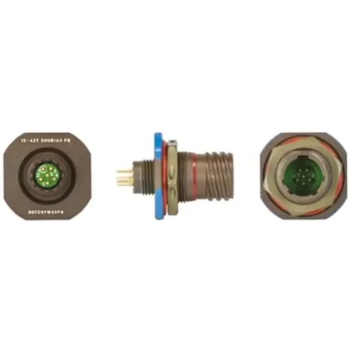 Souriau Sunbank by Eaton, 8D, Copper Alloy 6 Way Panel Mount MIL Spec Circular Connector Receptacle, Pin Contacts,Shell - 8D7C09W35PN product image