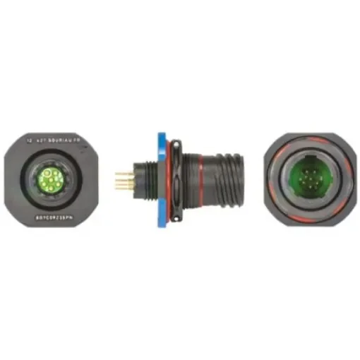 Souriau Sunbank by Eaton, 8D, Copper Alloy 6 Way Panel Mount MIL Spec Circular Connector Receptacle, Pin Contacts,Shell - 8D7C09Z35PN product image