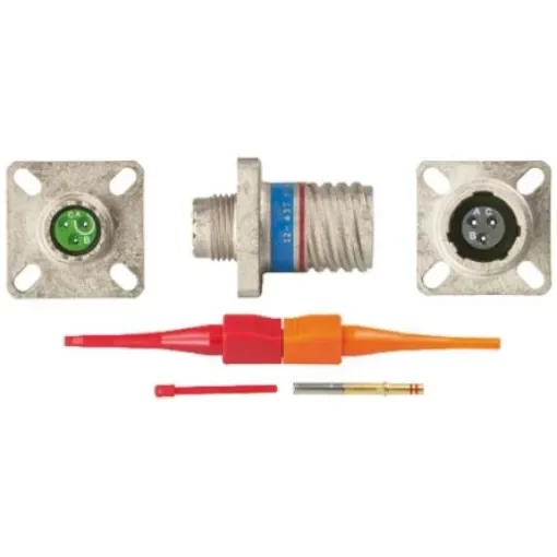 Souriau Sunbank by Eaton, EN3645, Copper Alloy 3 Way Panel Mount MIL Spec Circular Connector Receptacle, Socket - EN3645M0AN98FN product image