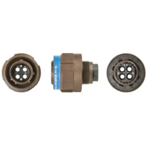 Souriau Sunbank by Eaton, 8D, Fibre Optic 4 Way Cable Mount MIL Spec Circular Connector Plug, Pin Contacts,Shell Size - 8D5E13W04AN product image