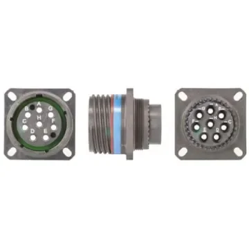 Souriau Sunbank by Eaton, 8D, Fibre Optic 8 Way Panel Mount MIL Spec Circular Connector Receptacle, Socket - 8D0E19X08BN product image