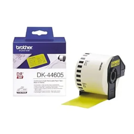Brother Yellow Black Print Label Roll, 62mm Width, 1 Roll Qty - DK44605 product image