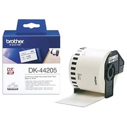Brother White Black Print Label Roll, 62mm Width, 1 Roll Qty - DK44205 product image