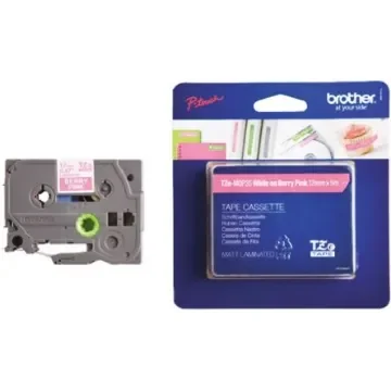 Brother White on Pink Label Printer Tape, 5 m Length, 12 mm Width - TZE-MQP35 product image