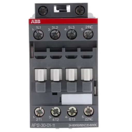 ABB AF12-30-01-11 AF Contactor, 24 V ac/dc Coil, 3-Pole, 28 A, 5.5 kW, 3NO, 690 V ac - 1SBL157001R1101  AF12-30-01-11 product image