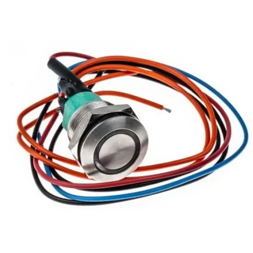 Apem Illuminated Push Button Switch, Momentary, Panel Mount, 19.2mm Cutout, SPDT, Green LED, 30V dc, IP67 - AV9V12F1020840K product image