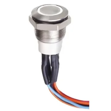 APEM Illuminated Push Button Switch, Momentary, Panel Mount, 19.2mm Cutout, SPDT, White LED, 30V dc, IP67 - AV9712F1020840K product image