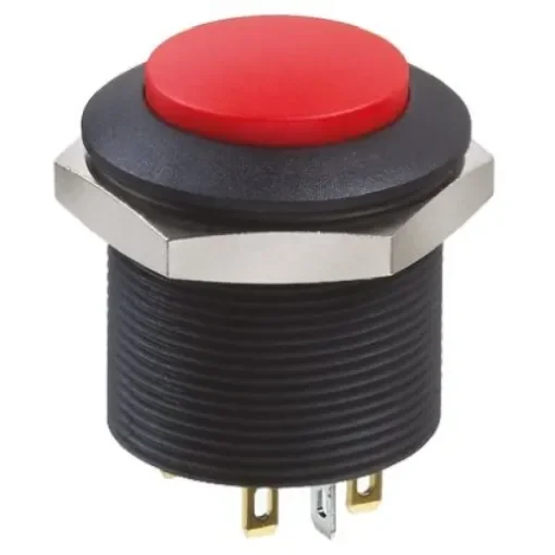 Apem Illuminated Push Button Switch, Panel Mount, 24.2mm Cutout, DPDT, Red LED, 12V dc - FPAR3D1462C1X product image