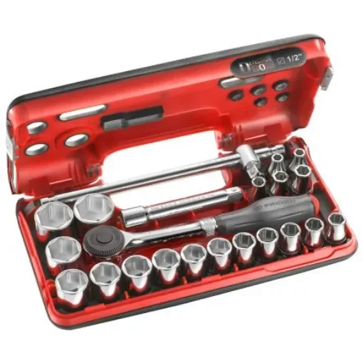 Facom 22-Piece Metric 1/2 in Standard Socket Set with Ratchet, 6 point - S.360DBOX4PB product image