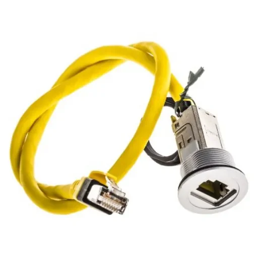 HARTING Single-Port RJ45 Plug/RJ45 Socket Coupler, Cat6, Shielded - 09454521504 product image