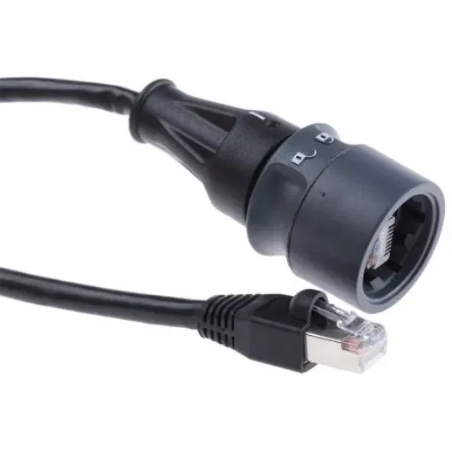 Bulgin Buccaneer Series Male RJ45 Connector, Cable Mount, Cat5e, S-FTP Shield Straight 8P8C -Way - PXP6037/5M00 product image