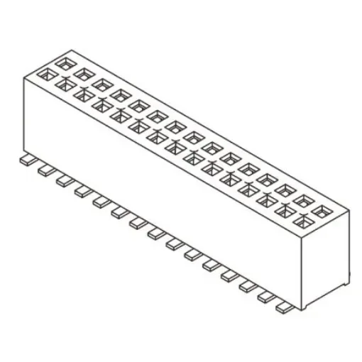 Samtec FLE Series Straight Surface Mount PCB Socket, 100-Contact, 2-Row, 1.27mm Pitch, SMT Termination - FLE-150-01-G-DV product image
