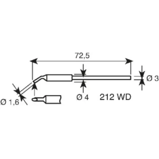 Ersa 1.6 mm Bevel Soldering Iron Tip for use with Micro Tool - 0212WD/SB product image