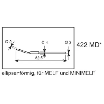 Ersa 2 mm Hoof Soldering Iron Tip for use with Chip Tool, Pincette 40, TC40 - 0422MD/SB product image