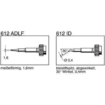 Ersa 0.6 x 1.6 mm Chisel Soldering Iron Tip for use with Tech Tool - 0612ADLF/SB product image