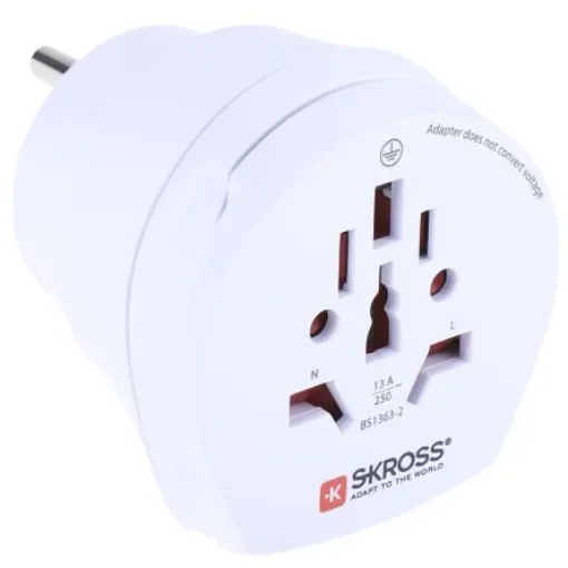 SKROSS Australia, China, Europe, Italy, Switzerland, UK to Europe, US Travel Adapter, Rated At 15A - 7682902 product image