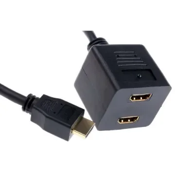 RS PRO, 30cm Male HDMI to Female HDMI x 2 - 7684194 product image