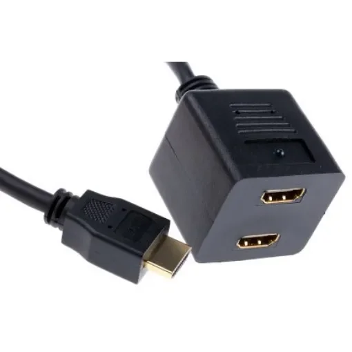 RS PRO, 30cm Male HDMI to Female HDMI x 2 - 7684194 product image