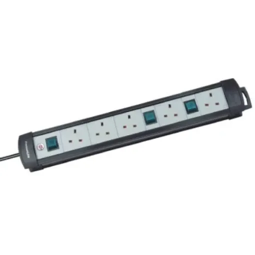 brennenstuhl 3m 5 Socket Type G - British Extension Lead, 230 V, IP20 - 1951553600 product image