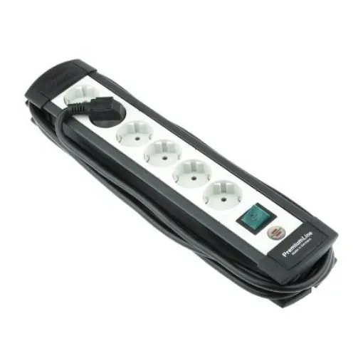 brennenstuhl 3m 6 Socket Type F - German Schuko Extension Lead, 230 V, IP20 - 1951560100 product image