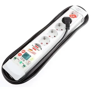 brennenstuhl 3m 6 Socket Type F - German Schuko Extension Lead, 230 V, IP20 - 1955560100 product image