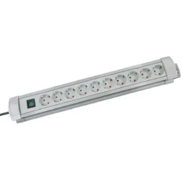 brennenstuhl 3m 10 Socket Type F - German Schuko Extension Lead, 230 V, IP20 - 1951100100 product image
