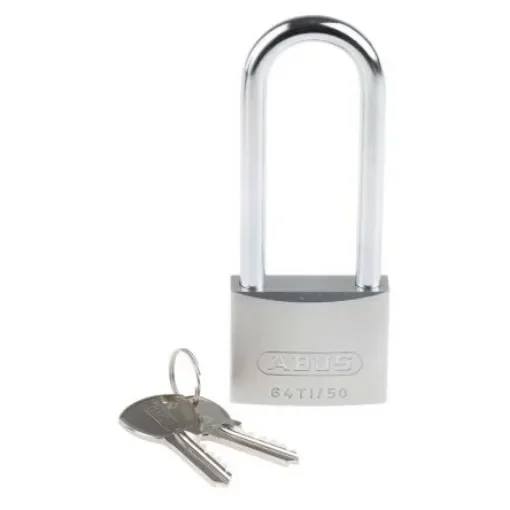 ABUS 64TI Key Weatherproof Titanium Weatherproof Padlock, 8mm Shackle, 50mm Body - 64TI/50HB80 product image