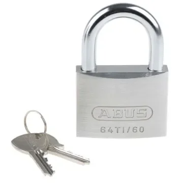 ABUS 64TI Key Weatherproof Titanium Weatherproof Padlock, 9.5mm Shackle, 60mm Body - 64TI/60 product image