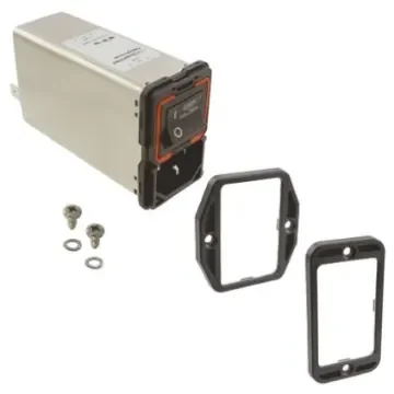 Schaffner 1A, 250 V ac Male Panel Mount IEC Filter 2 Pole FN9280-1-06, Solder, Spade 2 Fuse product image