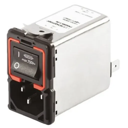 Schaffner 10A, 250 V ac Male Panel Mount IEC Filter 2 Pole FN9289-10-06, Solder, Spade 2 Fuse product image