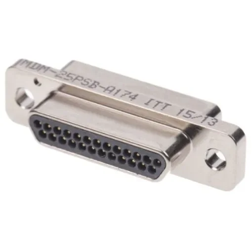 ITT Cannon MDM 25 Way Panel Mount D-sub Connector Plug, 1.27mm Pitch - MDM-25PSB-A174 product image
