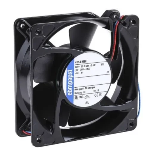 ebm-papst 4100 NHH - S-Force Series Axial Fan, 24 V dc, DC Operation, 260m³/h, 12.4W, 119 x 119 x 38mm - 4114NHH product image